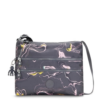 Kipling Alvar Printed Crossbody Bags Grey | AU3587FQC