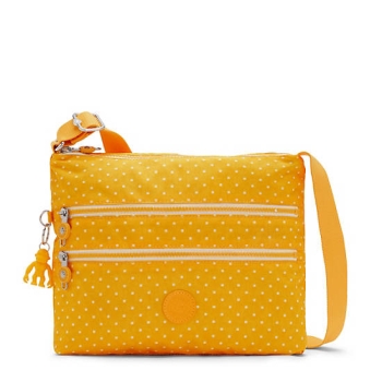 Kipling Alvar Printed Crossbody Bags Yellow | AU8546XCR