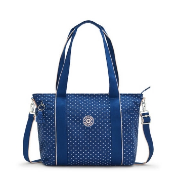 Kipling Asseni Small Printed Tote Bags Blue | AU4163OQU