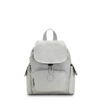 Kipling City Pack Mini Classic Metallic Backpacks Silver | AU7540BJA