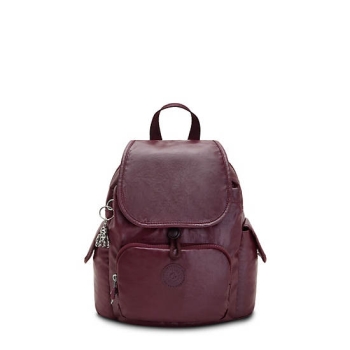 Kipling City Pack Mini Classic Metallic Backpacks Burgundy | AU9531RYT