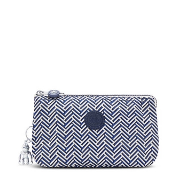 Kipling Creativity Large Printed Pouches Blue White | AU2108SIF