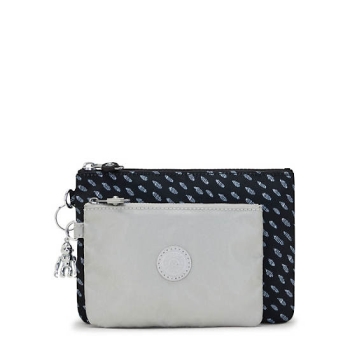 Kipling Duo Printed 2-in-Onees Pouches Grey | AU0817NAQ