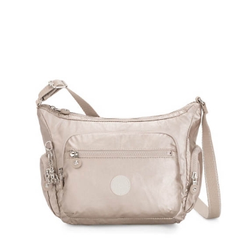 Kipling Gabbie Small Metallic Crossbody Bags Silver | AU6748EDR