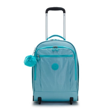 Kipling Gaze Large Metallic Rolling Backpacks Turquoise | AU1753YPD