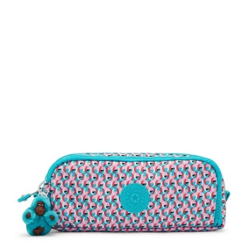 Kipling Gitroy Printed Pencil Case Pouches Turquoise | AU2546PNV