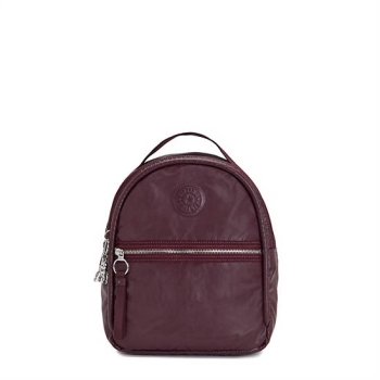 Kipling Kae Metallic Backpacks Burgundy | AU8350HPI