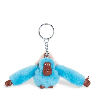 Kipling Mom And Baby Classic Monkey Keychains Blue | AU9852QHN