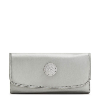 Kipling Money Land Metallic Snap Wallets Silver | AU9031TJC