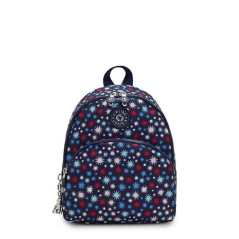 Kipling Paola Small Printed Backpacks Blue | AU7031ZYB