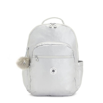 Kipling Seoul Extra Large Metallic 17" Laptop Backpacks Beige | AU4950HCO