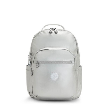 Kipling Seoul Large Metallic 15" Laptop Backpacks Silver | AU2981JDI