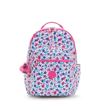 Kipling Seoul Large Printed 15" Laptop Backpacks Pink | AU6827VCL