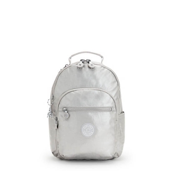 Kipling Seoul Small Metallic Tablet Backpacks Silver | AU8769IQJ