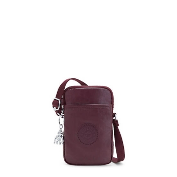 Kipling Tally Metallic Phone Bags Burgundy | AU2863KSI