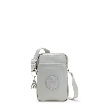 Kipling Tally Metallic Phone Bags Silver | AU0685BKN