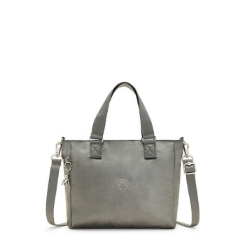 Kipling Venla Metallic Tote Bags Grey | AU3712LFE