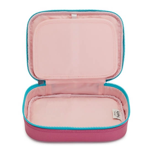 Kipling 100 Pens Metallic Pencil Case Pink | AU3195TPQ