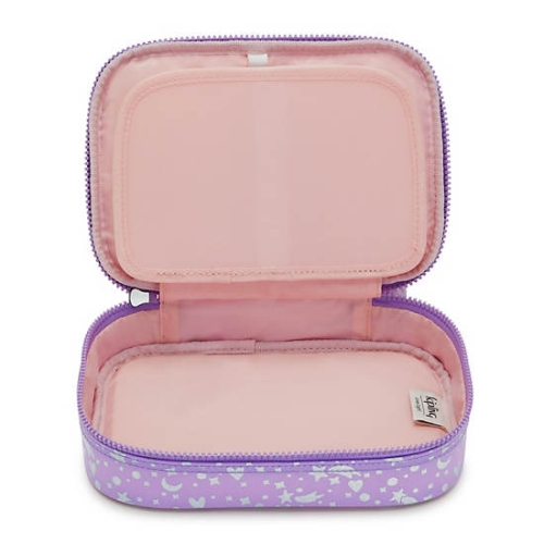 Kipling 100 Pens Printed Pencil Case Purple | AU9647XKJ