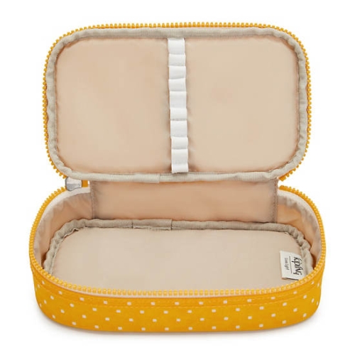 Kipling 50 Pens Printed Pencil Case Yellow | AU1430OER