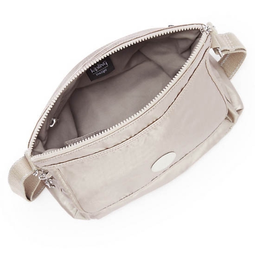 Kipling Aisling Metallic Crossbody Bags Silver | AU5179NVZ