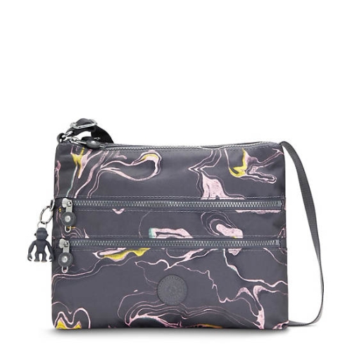 Kipling Alvar Printed Crossbody Bags Grey Multicolor | AU3705XLI