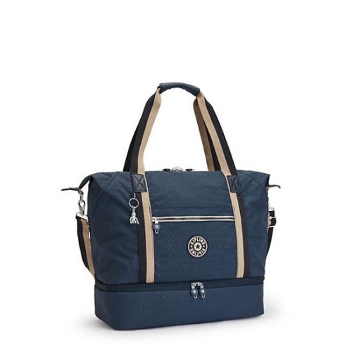 Kipling Art M Weekender Printed Tote Bags Blue | AU5240LKT