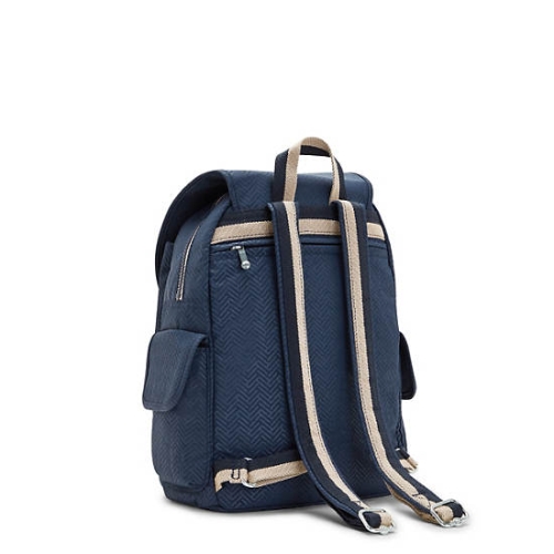 Kipling City Pack Medium Printed Backpacks Blue | AU5283KIE