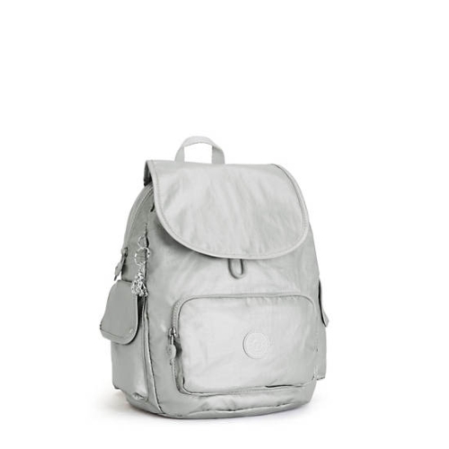 Kipling City Pack Small Metallic Backpacks Silver | AU2730ZAS