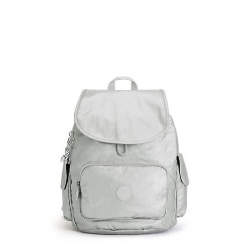 Kipling City Pack Small Metallic Backpacks Silver | AU2730ZAS