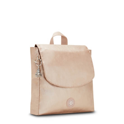 Kipling Dannie Metallic Small Backpacks Gold Beige | AU0457YAX