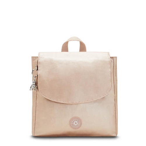 Kipling Dannie Metallic Small Backpacks Gold Beige | AU0457YAX