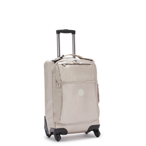 Kipling Darcey Small Metallic Carry-On Rolling Suitcases Beige | AU4836CVF