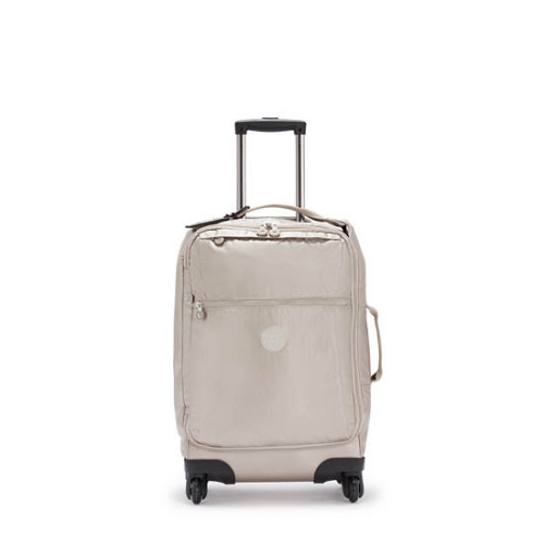 Kipling Darcey Small Metallic Carry-On Rolling Suitcases Beige | AU4836CVF