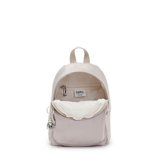 Kipling Delia Compact Metallic Convertible Backpacks White | AU0751BGO