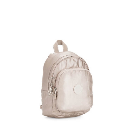 Kipling Delia Compact Metallic Convertible Backpacks Beige | AU5397PRD