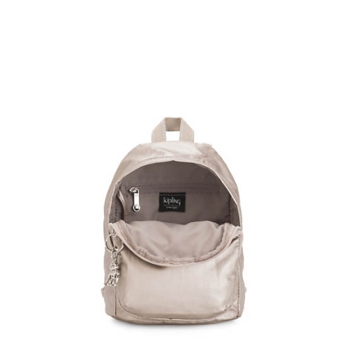 Kipling Delia Compact Metallic Convertible Backpacks Beige | AU5397PRD