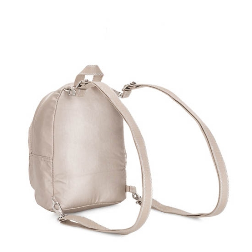 Kipling Delia Compact Metallic Convertible Backpacks Beige | AU5397PRD