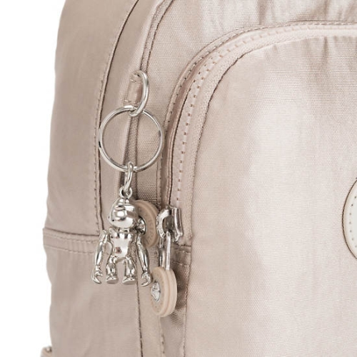 Kipling Delia Compact Metallic Convertible Backpacks Beige | AU5397PRD