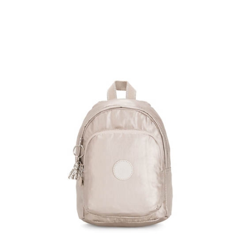 Kipling Delia Compact Metallic Convertible Backpacks Beige | AU5397PRD