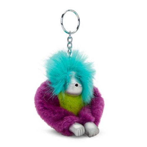 Kipling Fun Hair Sven Monkey Keychains Red Green | AU7530TWQ