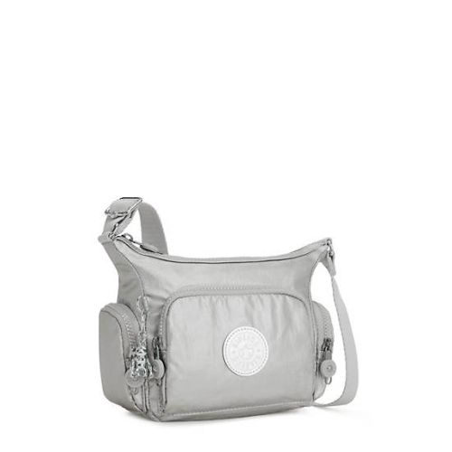 Kipling Gabbie Mini Metallic Crossbody Bags Silver | AU3640EAM