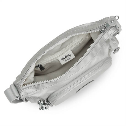 Kipling Gabbie Mini Metallic Crossbody Bags Silver | AU3640EAM