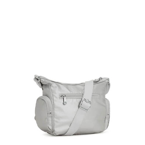 Kipling Gabbie Mini Metallic Crossbody Bags Silver | AU3640EAM