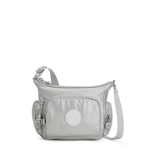 Kipling Gabbie Mini Metallic Crossbody Bags Silver | AU3640EAM