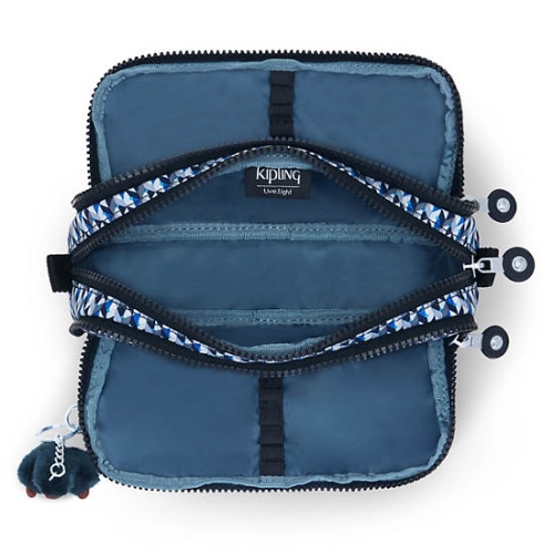 Kipling Gitroy Classic Printed Pencil Case Blue | AU7108TVZ