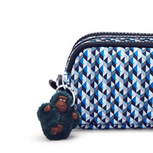 Kipling Gitroy Classic Printed Pencil Case Blue | AU7108TVZ