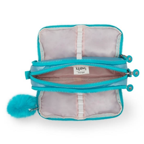 Kipling Gitroy Metallic Pencil Case Turquoise | AU8156TCF