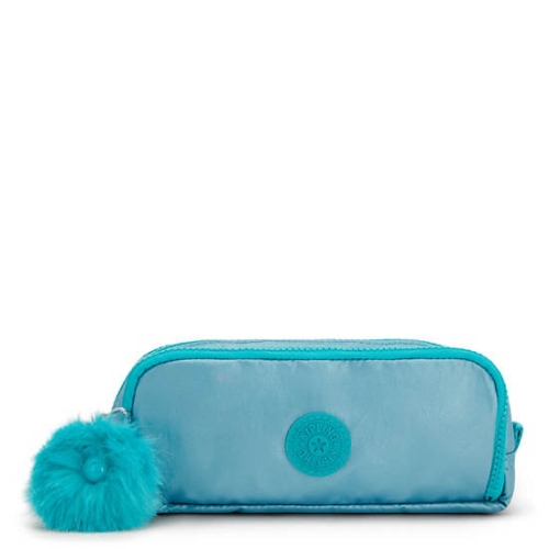 Kipling Gitroy Metallic Pencil Case Turquoise | AU8156TCF