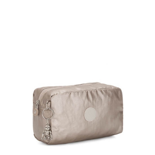 Kipling Gleam Metallic Pouches Beige | AU3687PBJ